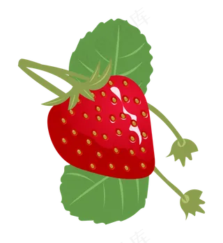 卡通矢量春季水果草莓