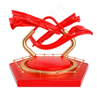 红金立体展台装饰