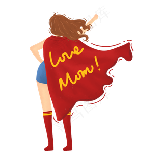 母亲节母亲穿超人服正能量妈妈