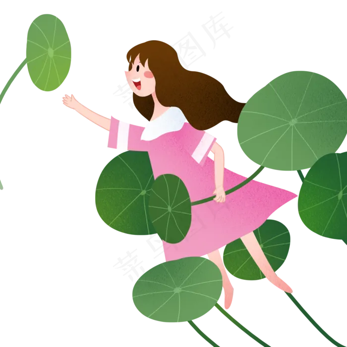 漂亮的小女孩和荷叶(2000X2000(DPI:299))psd模版下载