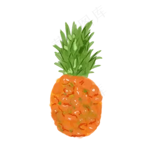 水彩小清新水果菠萝夏季