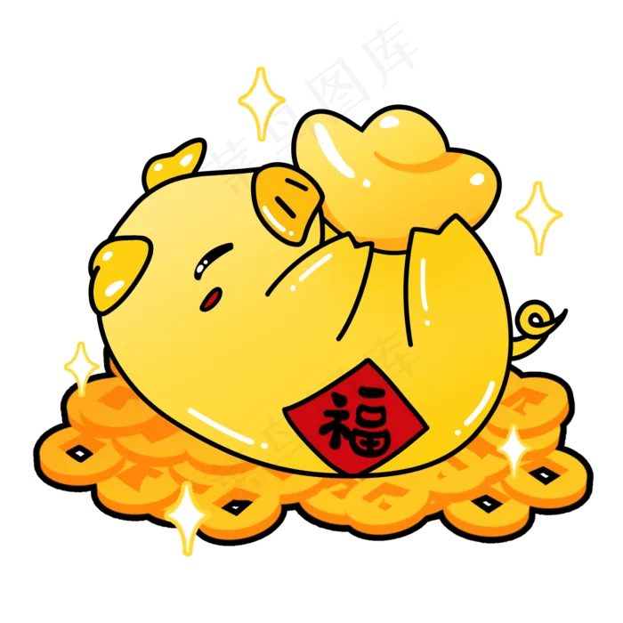 猪年金猪存钱罐祝您发财吉祥如意,免抠元素(2000X2000(DPI:300))psd模版下载