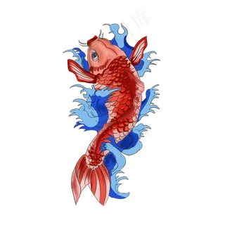 中国风鱼卡通鱼,免抠元素