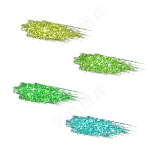 冷色系金粉笔刷,免抠元素