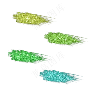 冷色系金粉笔刷,免抠元素