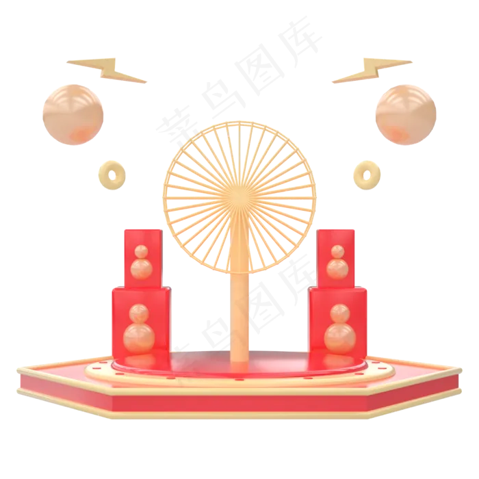 C4D红色促销电商舞台(2000X2000(DPI:300))psd模版下载