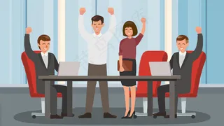 得知业绩增长大家很高兴