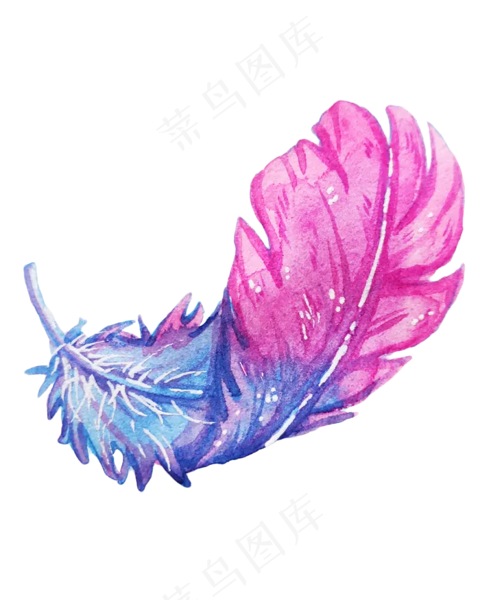 梦幻水彩彩色羽毛(2000X2500(DPI:300))psd模版下载