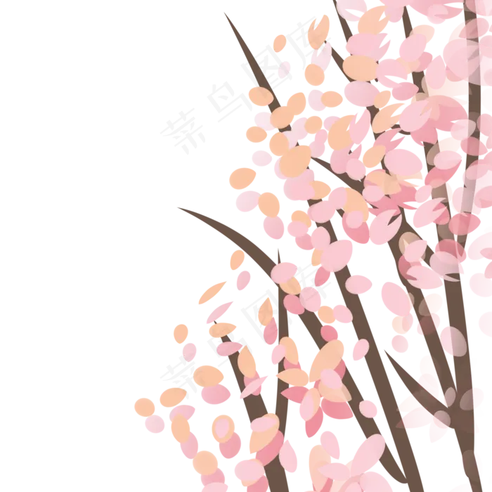 粉色植物枝条下载(2000X2000(DPI:300))psd模版下载