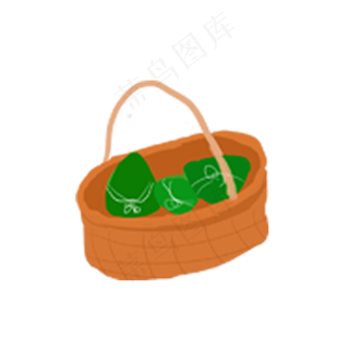 卡通水彩手绘篮子