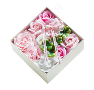 情人节粉色鲜花礼物礼物盒