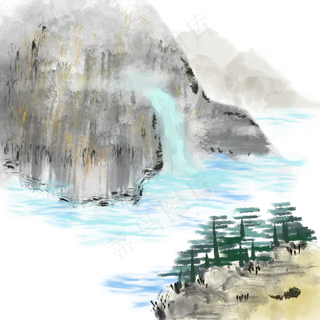 中国风重山流水