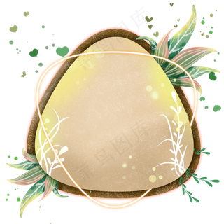 圆形剪纸便签文字框,免抠元素