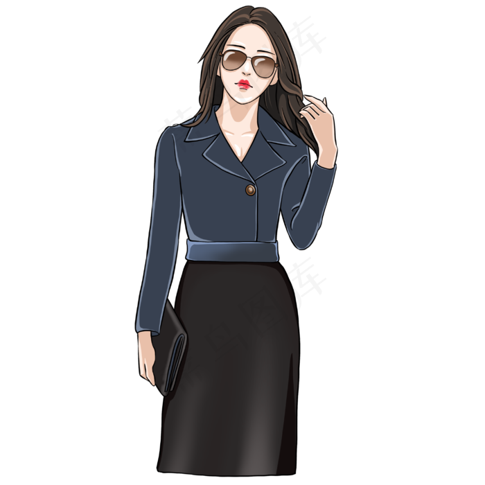 三八妇女节戴墨镜的美女,免抠元素