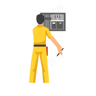 劳动节手绘风简洁黄色劳动工人元