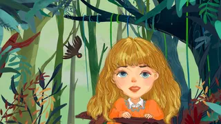 治愈唯美清新七月旅游少女森林夏至春天植物