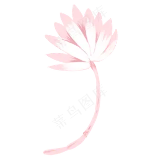 一支粉色的荷花免抠图