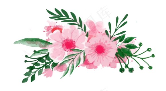 水彩水粉渲染花丛花团花朵手绘图 水彩水粉渲染花丛花团花朵手绘图
