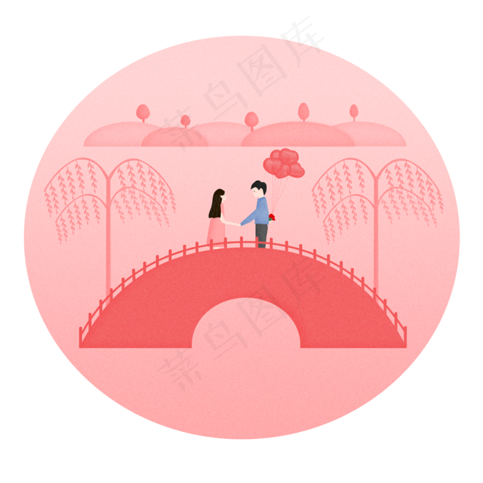 情人节珊瑚红情侣甜蜜告白(2000X2000(DPI:300))psd模版下载
