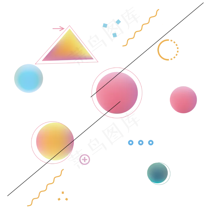 孟菲斯创意电商图案(800X800)eps,ai矢量模版下载