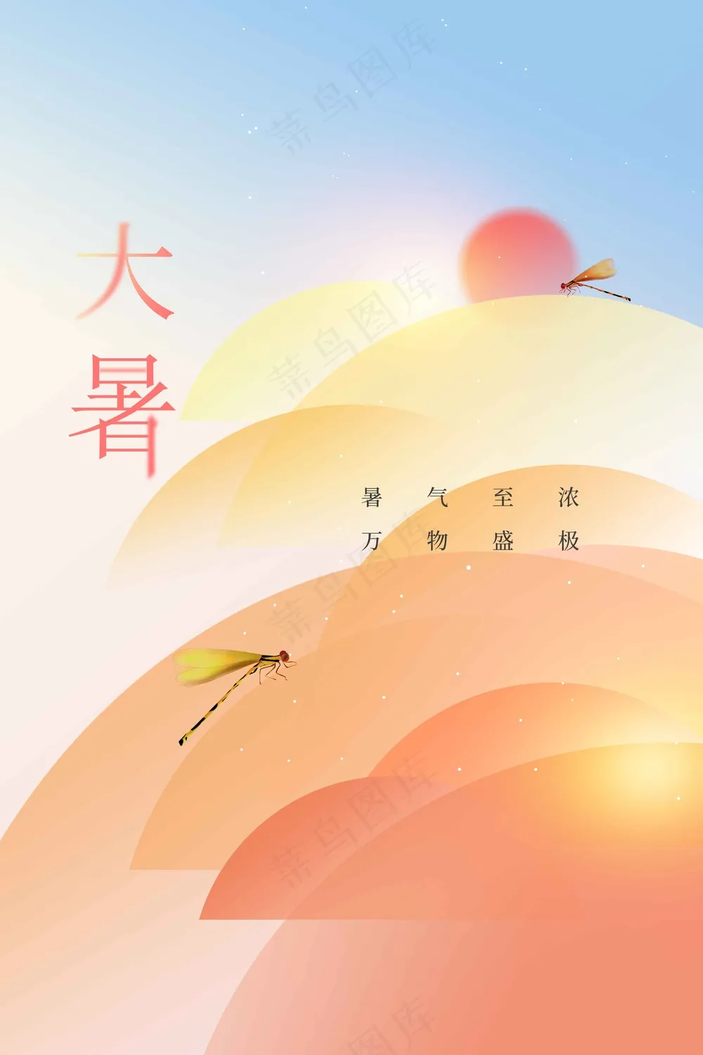 简约大暑节气传统活动海报