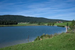 湖畔翠绿，天空如洗