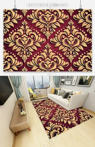 高端复古欧式数码印花地毯