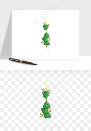 国潮粽子手绘肉粽png免抠