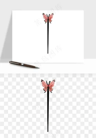 古风发簪头饰配饰png免抠