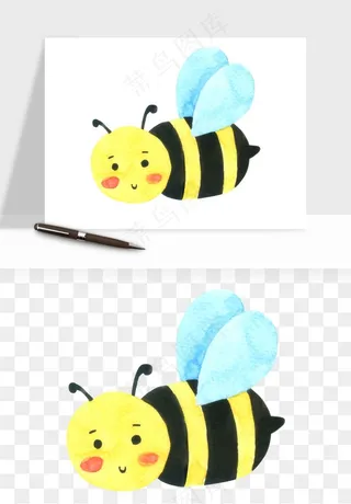 卡通蜜蜂采蜜png免抠