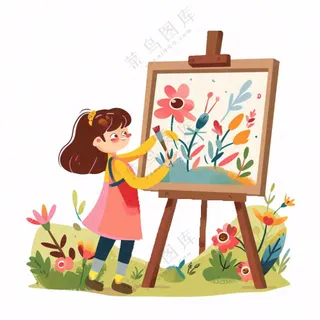 画画美术画板学习人物插画免抠