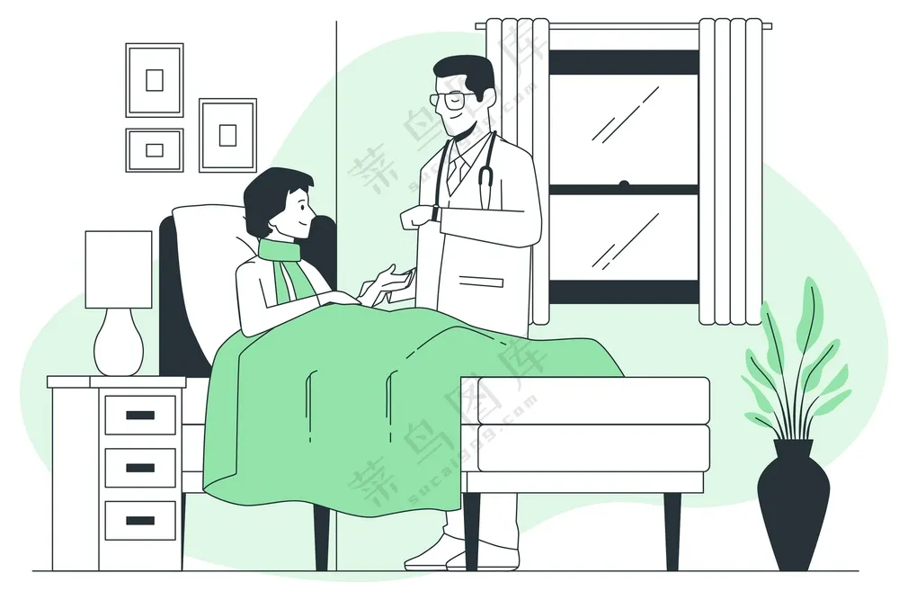 卡通医生巡查患者素材 卡通医生巡查患者素材