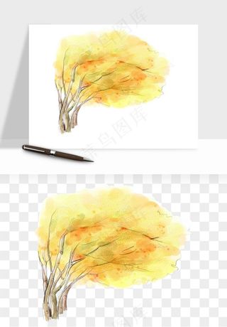 水彩手绘树木png免抠