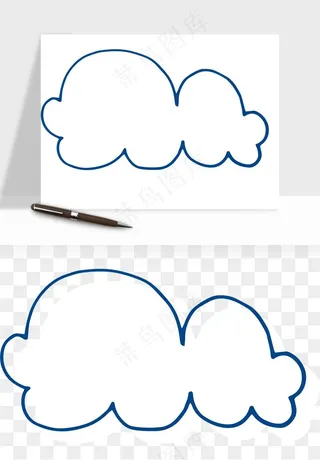 卡通云朵多云天气png免抠