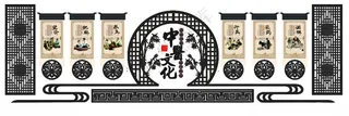 中医文化墙          中医馆文化墙中式药铺