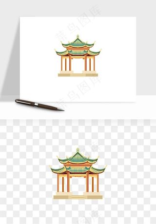 国潮风古建筑古楼古塔鼓楼psd,png免抠图