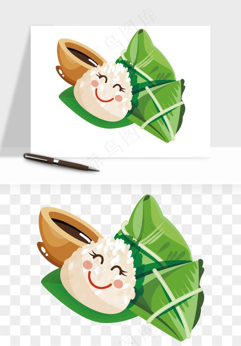 卡通表情粽子端午png免抠