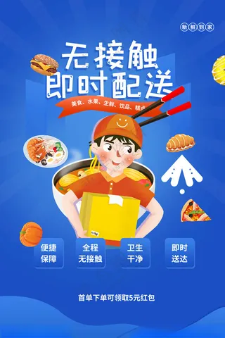 跑腿海报跑腿公司外卖卡