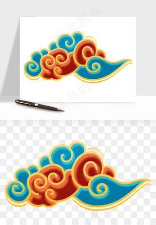 国潮敦煌云纹祥云云彩png免抠
