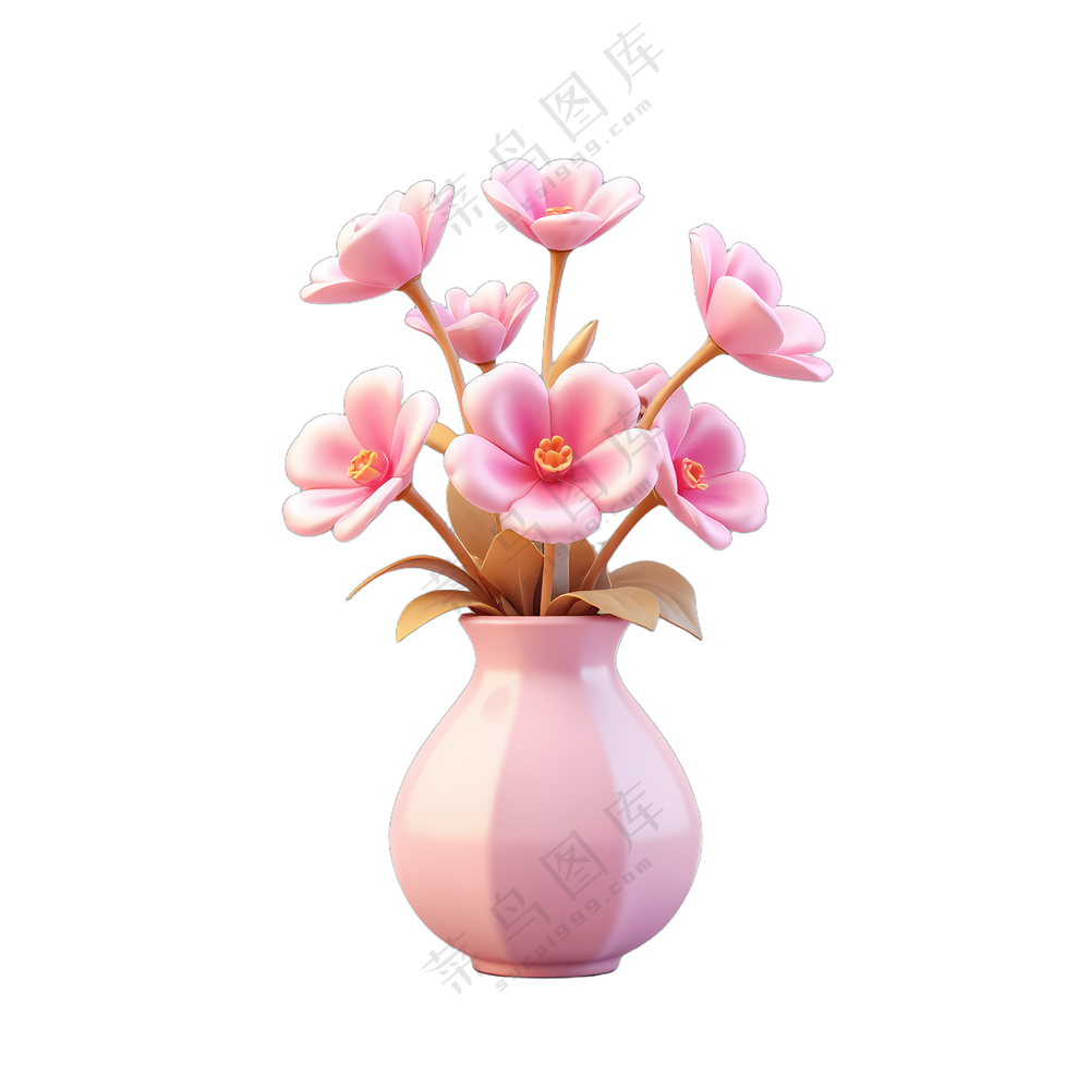 粉色花朵花瓶插花