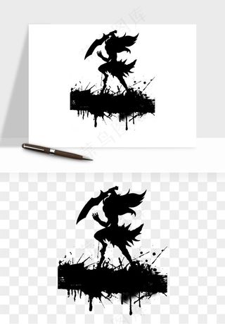 水墨江湖侠客武侠剪影png免抠