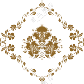 金色轻奢花边装饰免扣