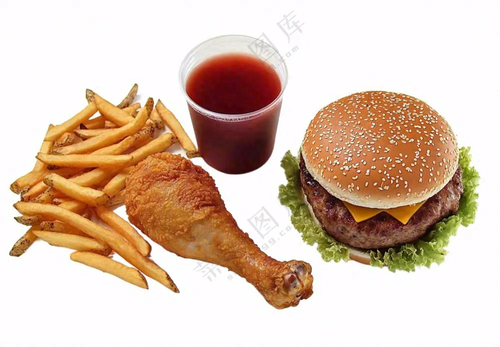 汉堡薯条鸡腿免抠