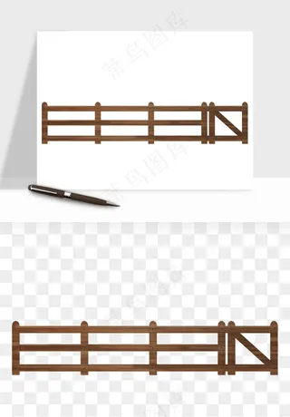 手绘围栏护栏栅栏png免抠