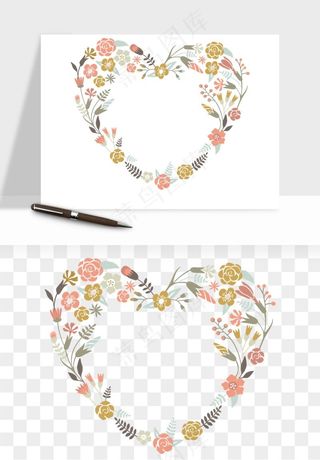 手绘花环边框浪漫png免抠