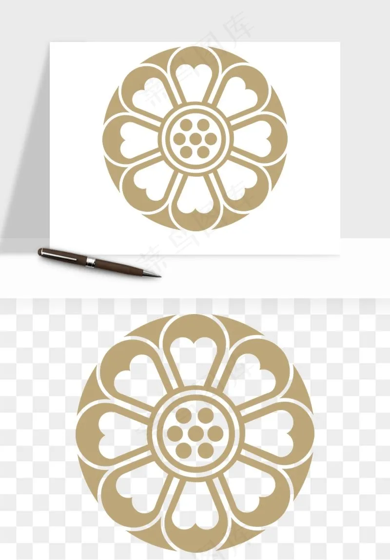中式镂空古典图案png免抠