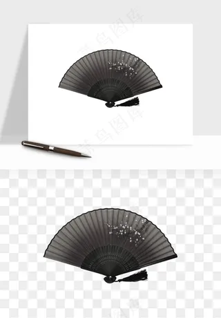 古风扇子元素png免抠