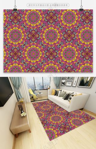 创新复古印花地毯