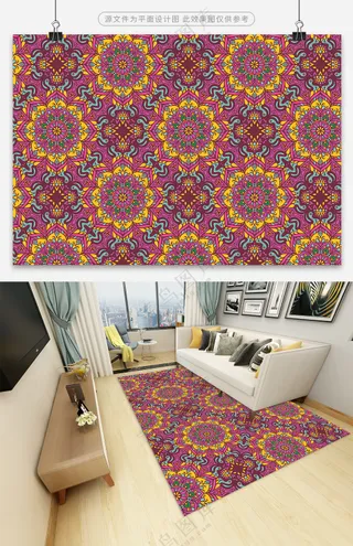 创新复古印花地毯