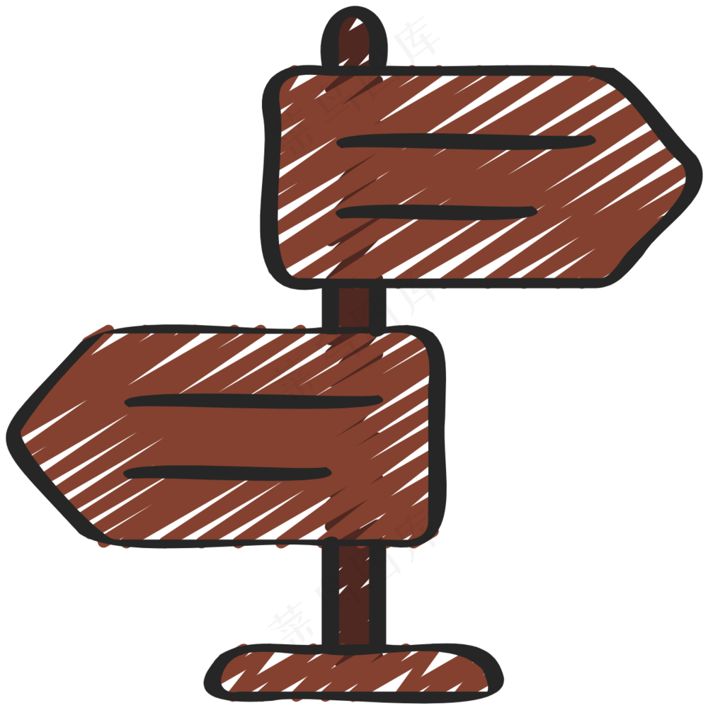 路标 指路牌 铅笔手绘图标 icon